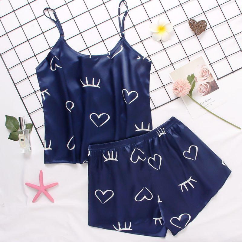 Silk Satin Floral Pajama Set