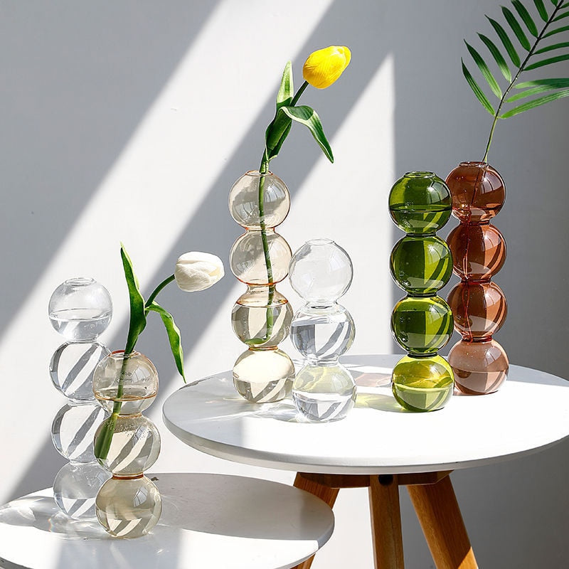 Nordic Glass Bubble Flower Vases