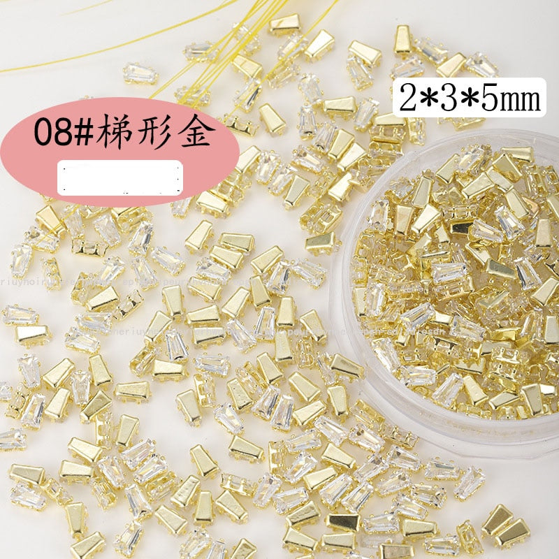 50Pcs Gold /Silver Sparkle Mini Flatback Diamonds