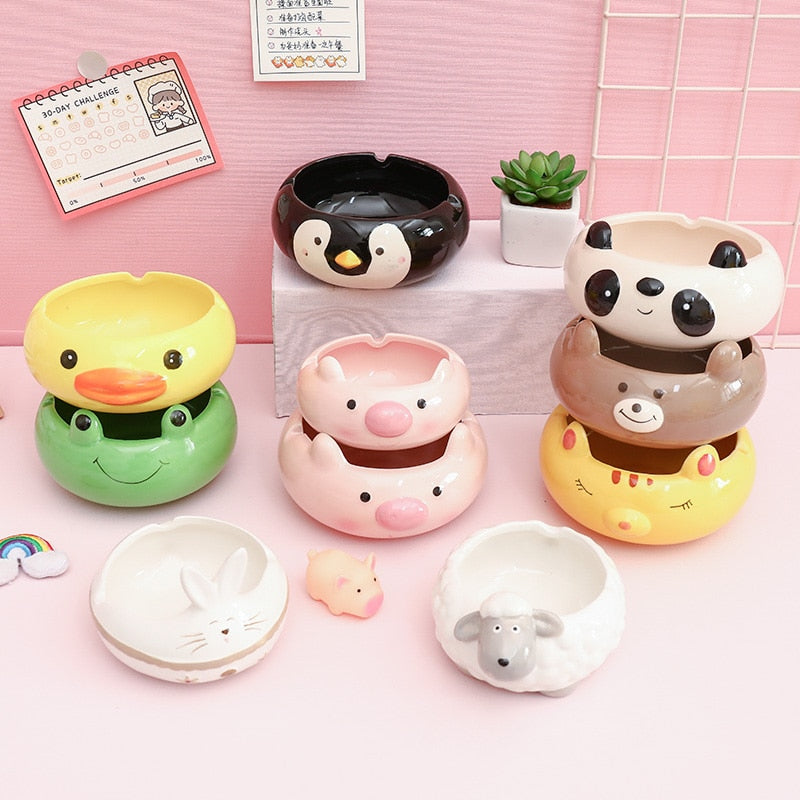 Cute Animals Ceramic Ashtray
