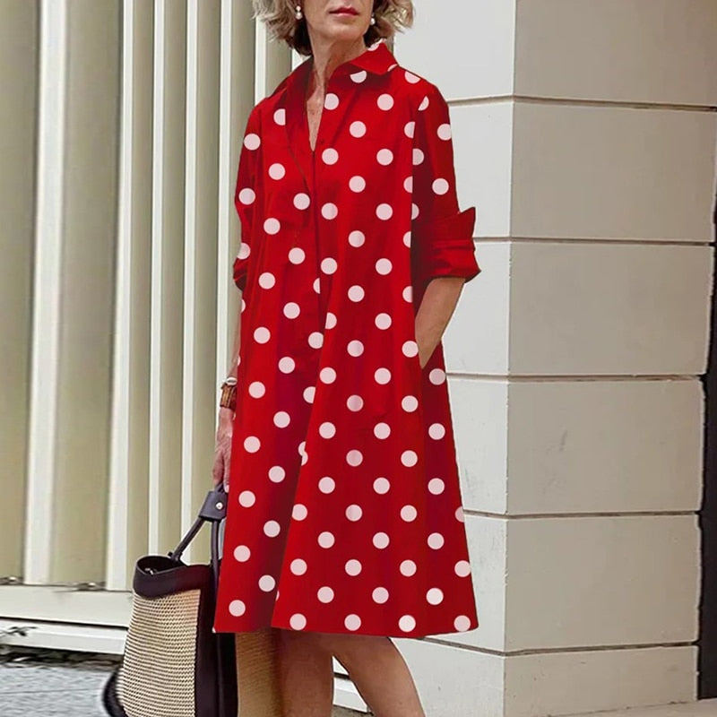 Shirt Dress Casual Solid Color