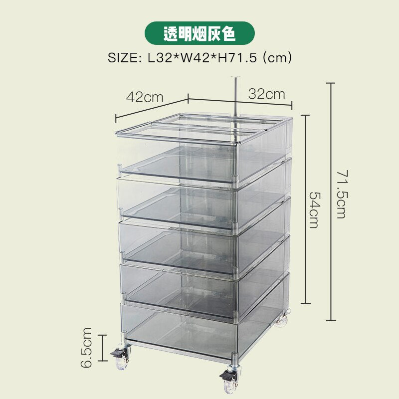 Acrylic Rotary Storage Trolley