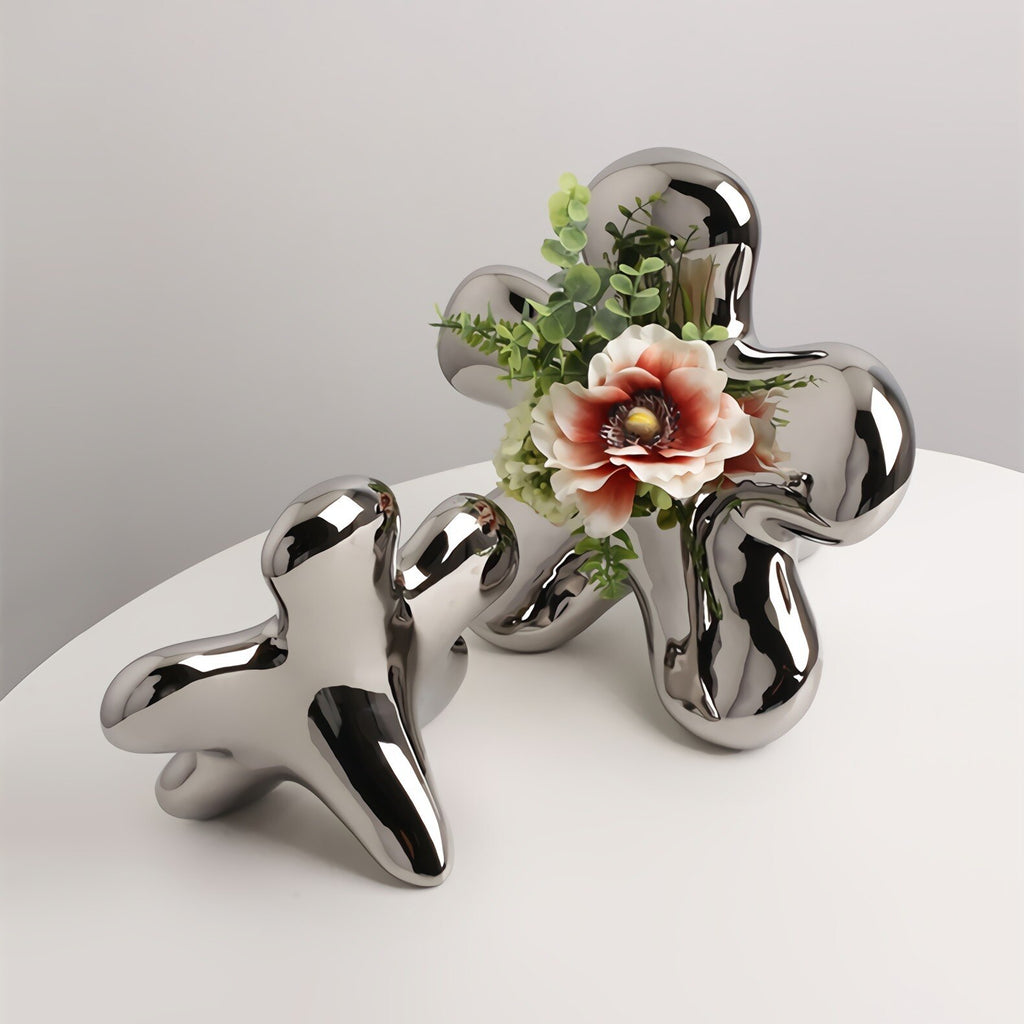 Ceramic Silver Plated Flower Vase