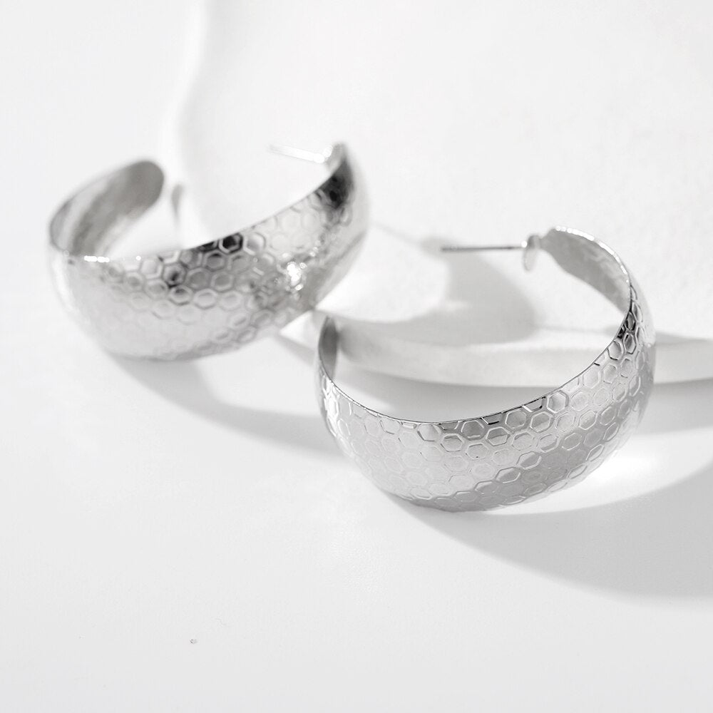 Punk Metallic Hoop Earring