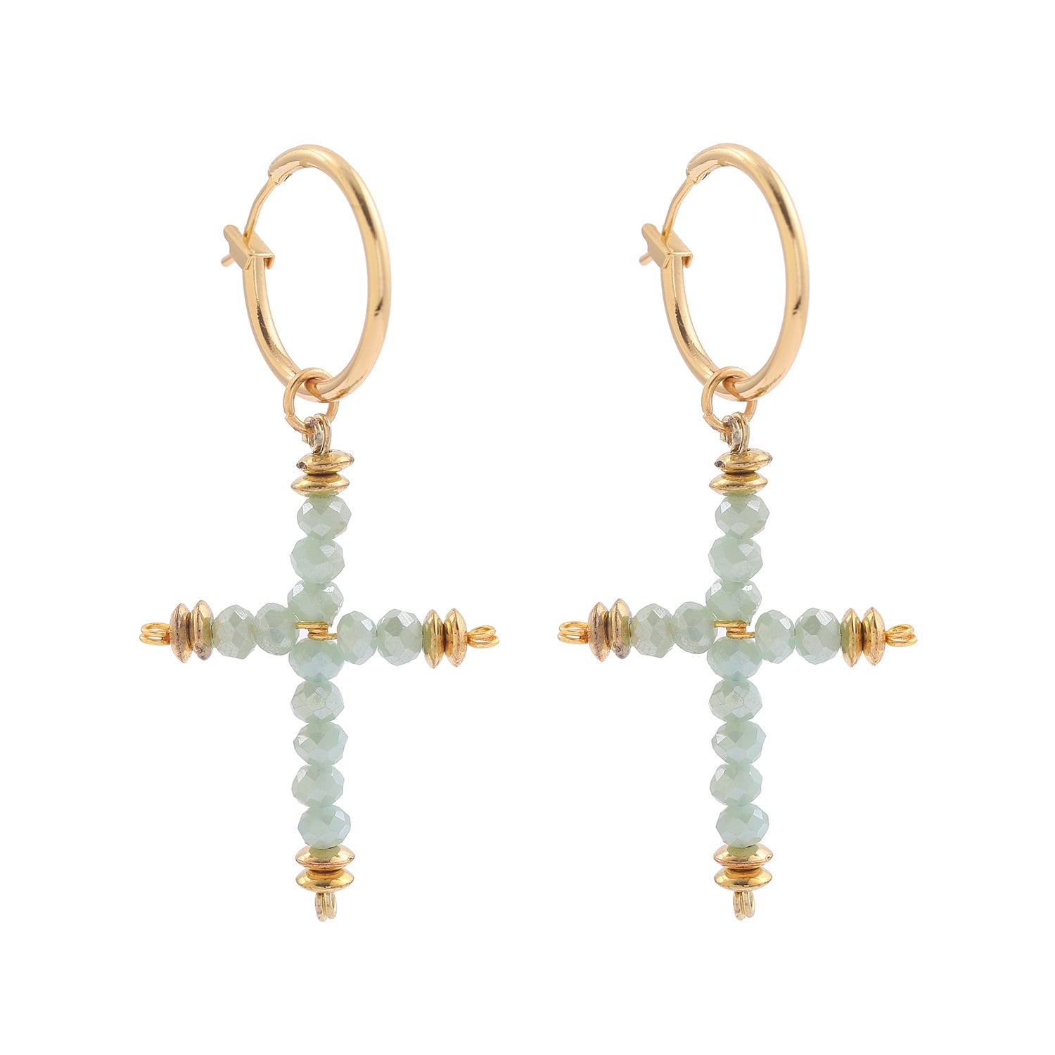 Natural Stone Hoop Earrings