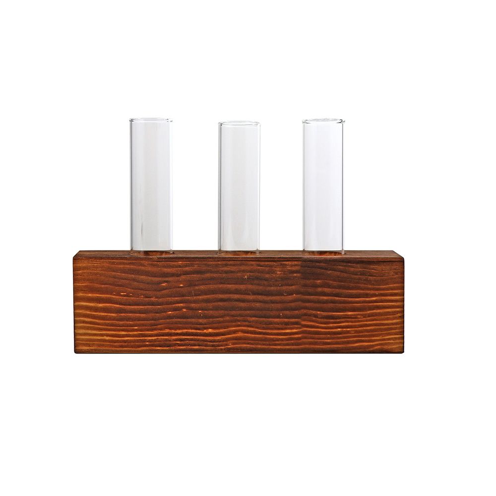 Glass and Wood Vase