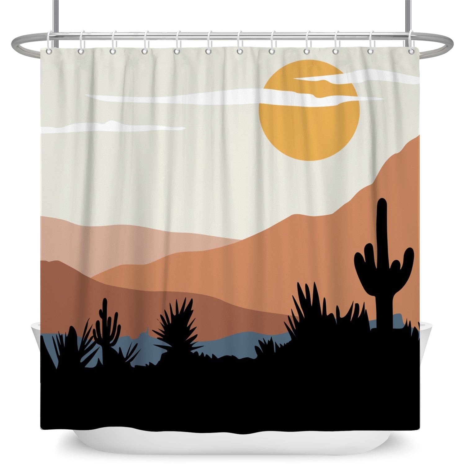 Desert Abstract Art Boho Shower Curtain