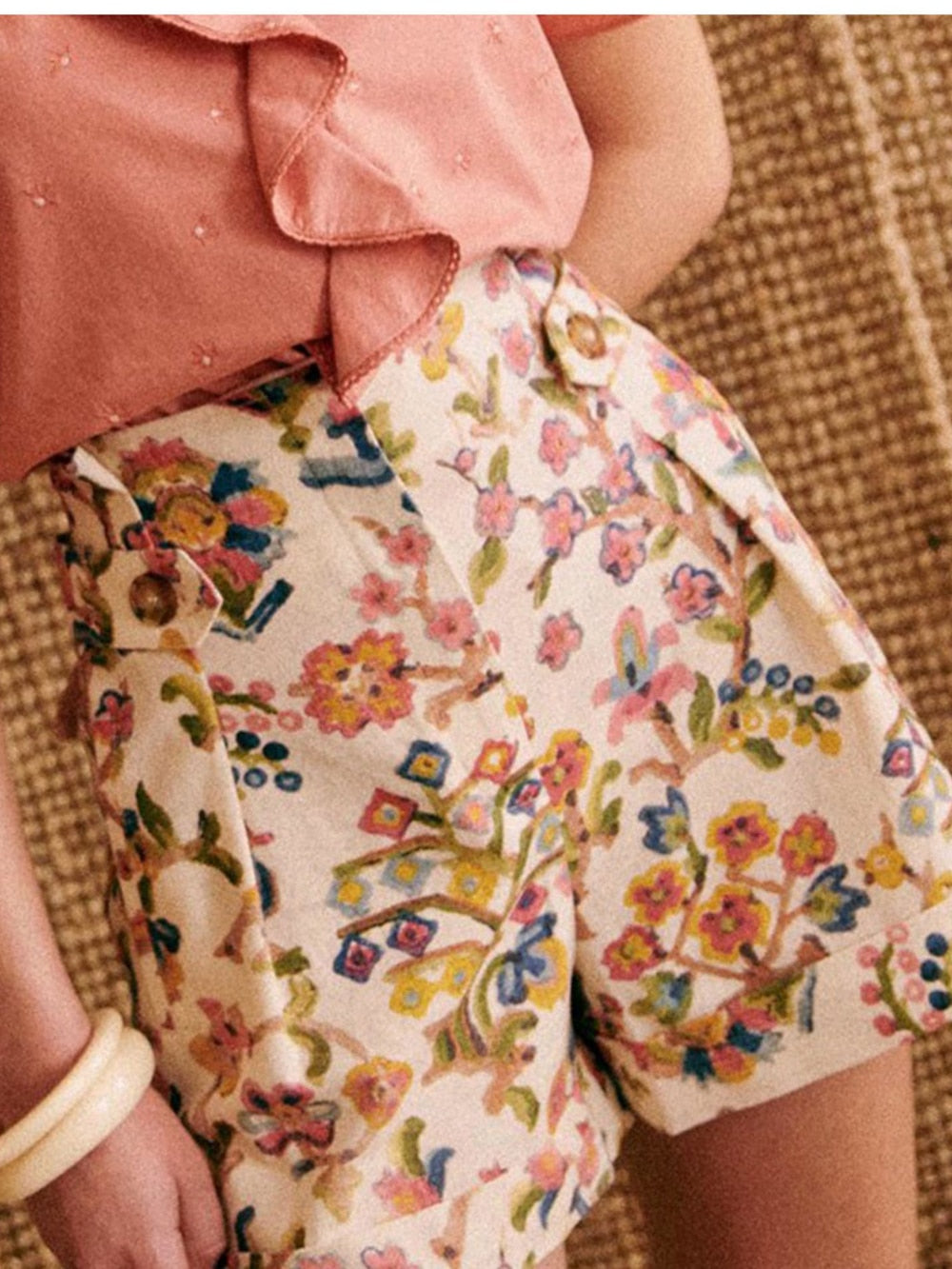 Flowers Graphic Print Shorts