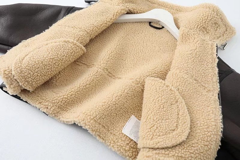Thick Warm Faux Shearling Jacket Coat