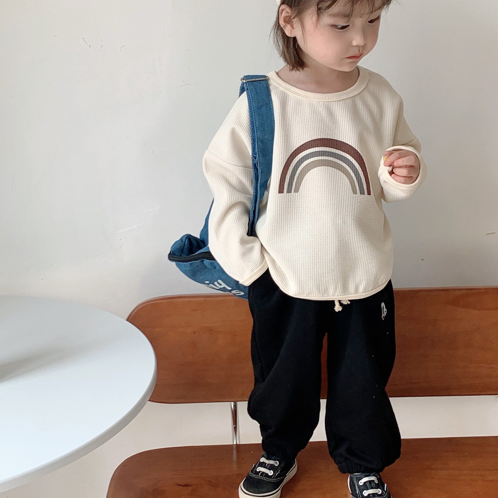 Cotton Rainbow Pullover Sweatshirt