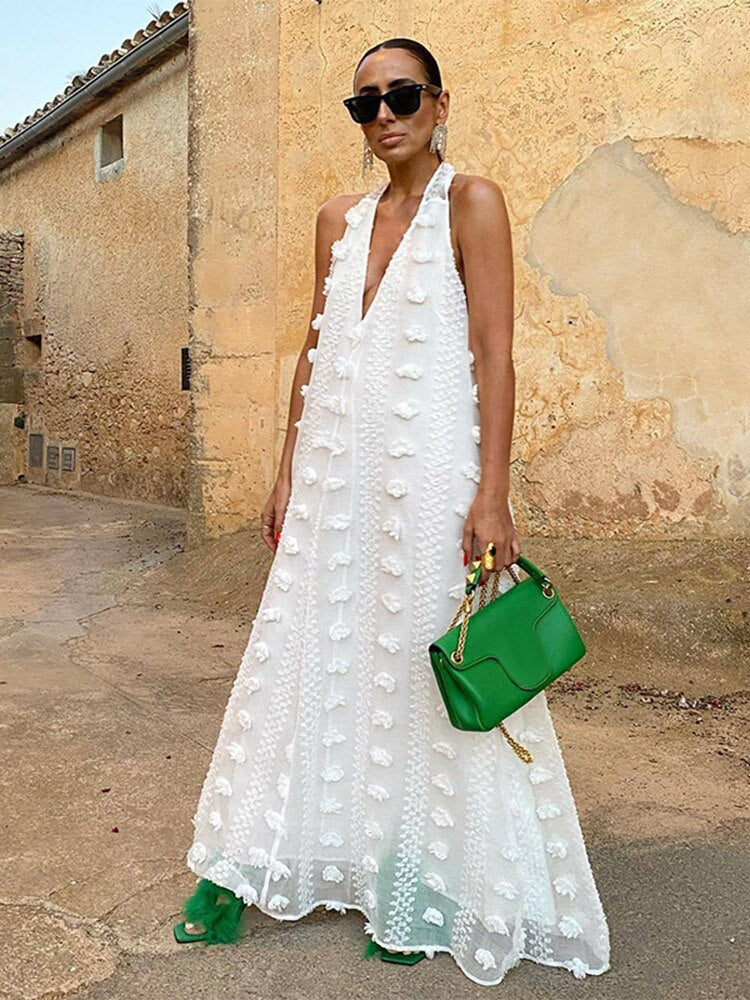 Halter White Dress