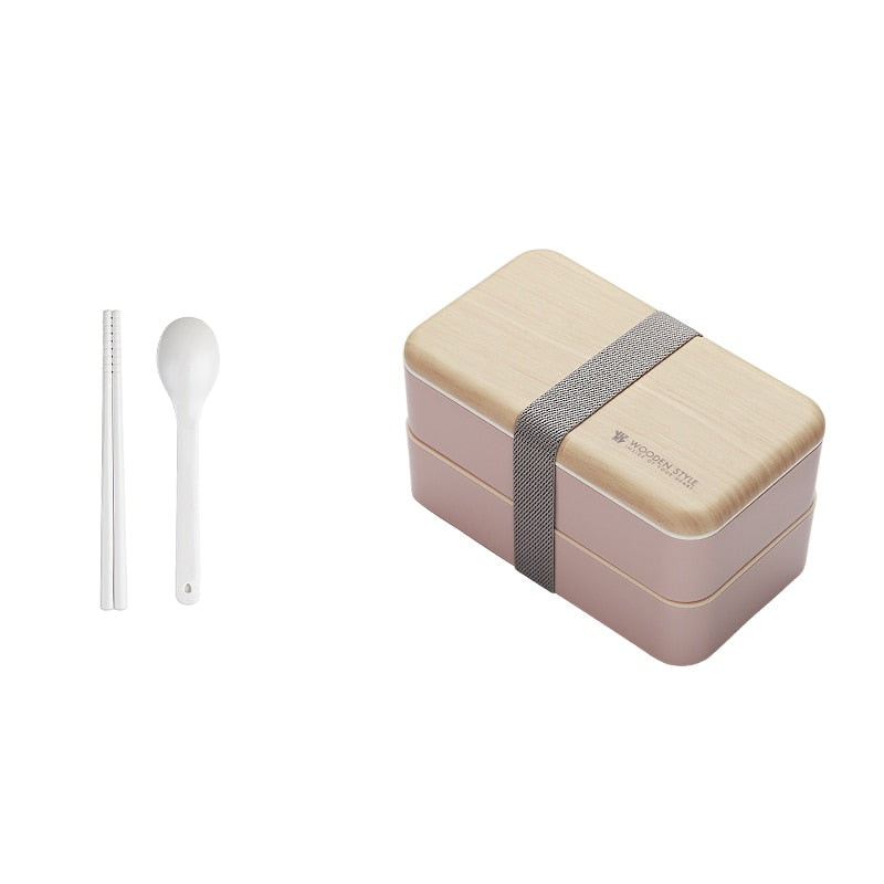 Microwave Double Layer Wooden  Lunch Box