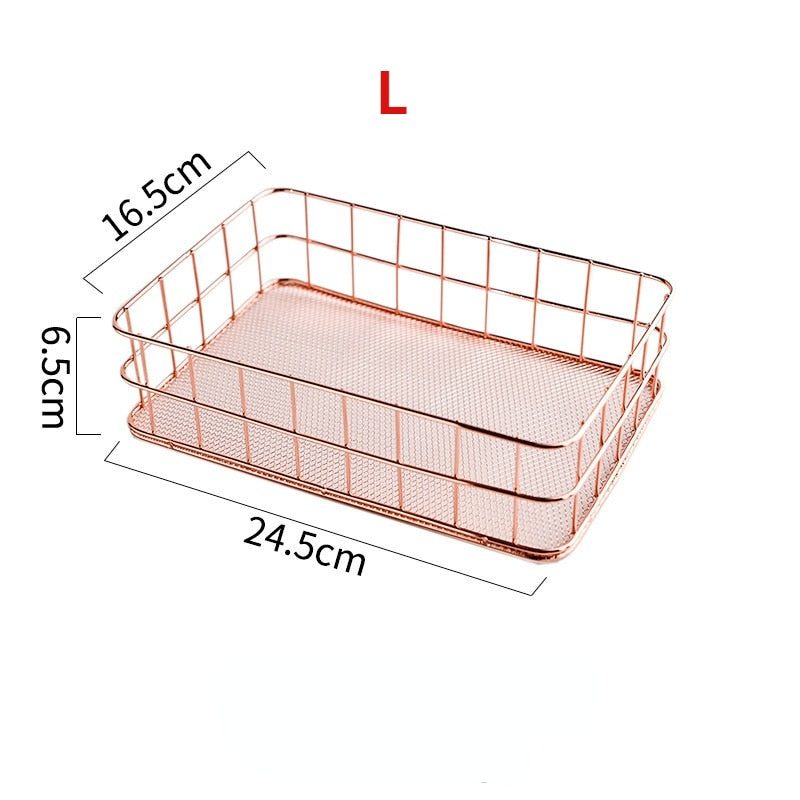Nordic Gold Metal Iron Makeup Storage