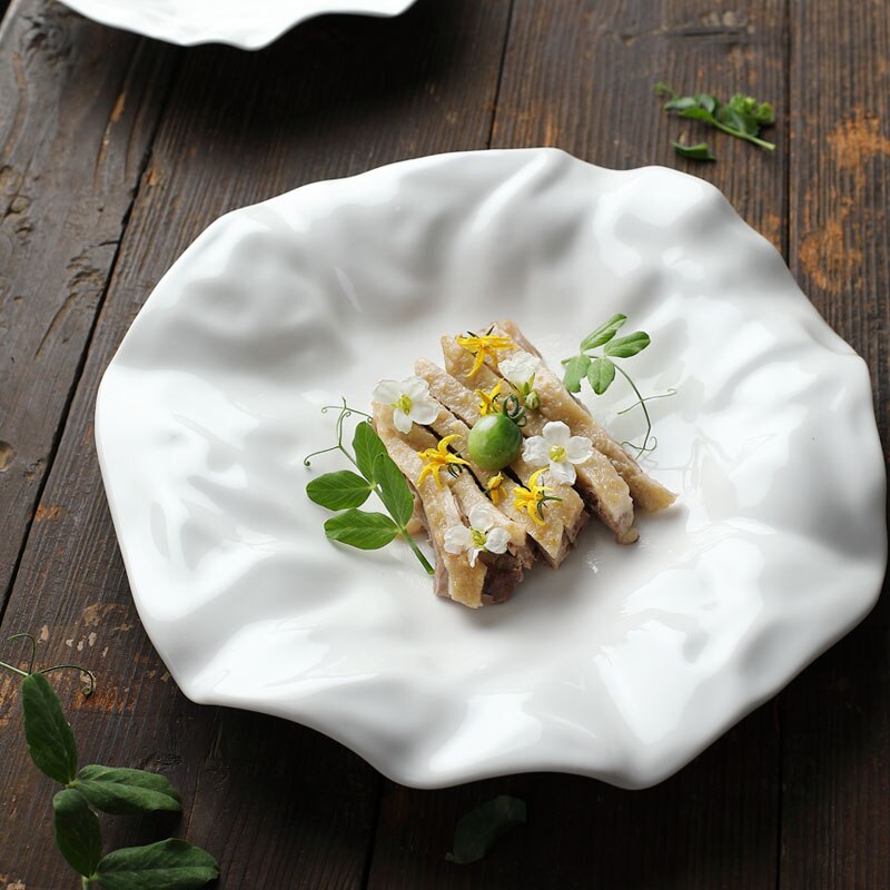 French Ceramic  Irregular White  Plate