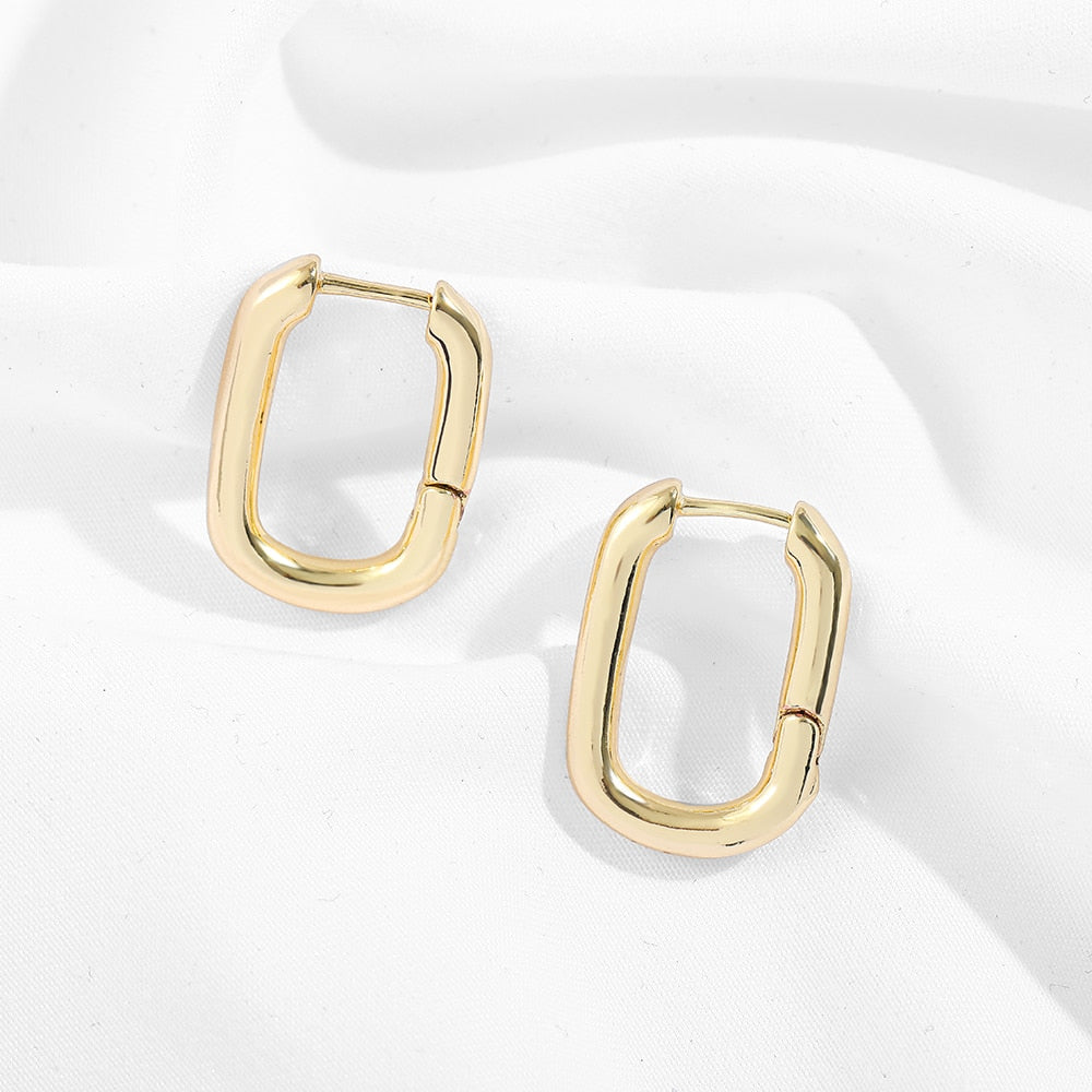 Minimalist Geometric Twist Hoop Earrings