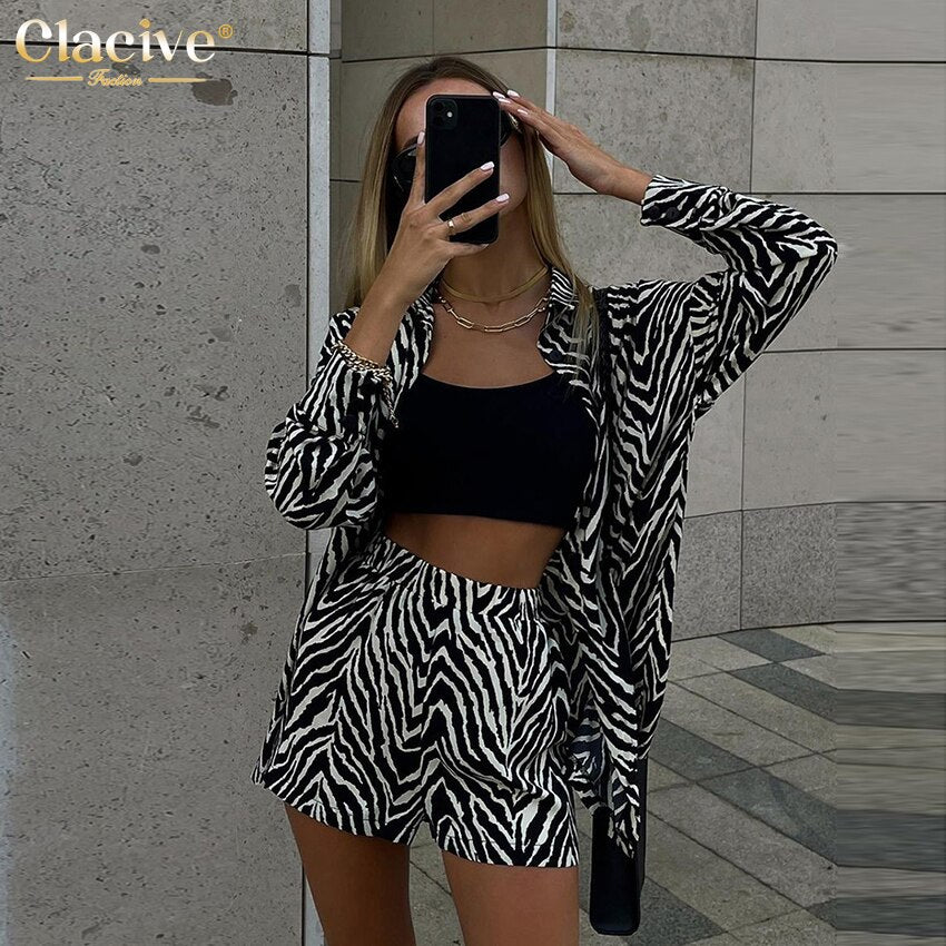 Zebra Print Two Pieces Set