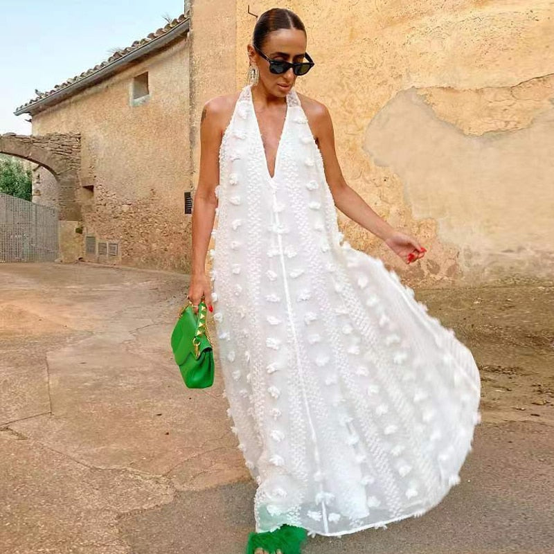 Halter White Dress
