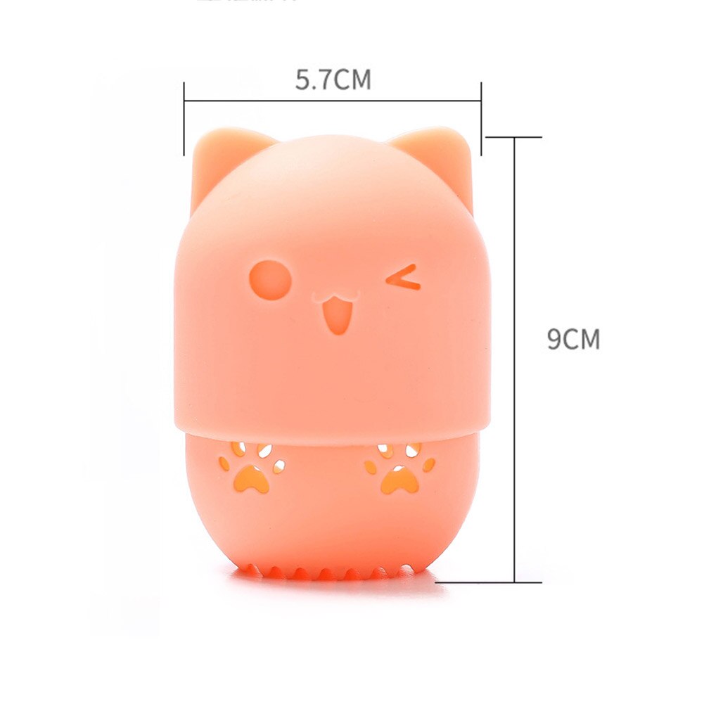 Portable Kitten Silicone Powder Puff Blender Holder
