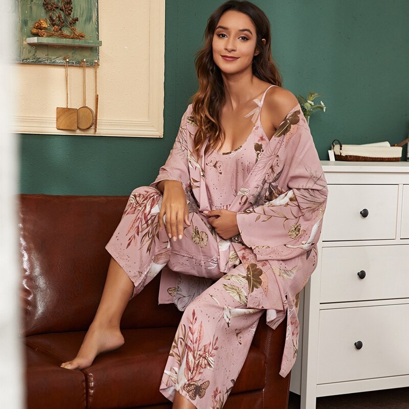 Pattern Satin Pyjama Set
