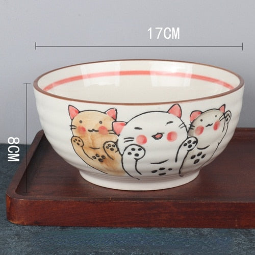Japanese Hand-Painted 7-inch Ceramic Ramen Bowl