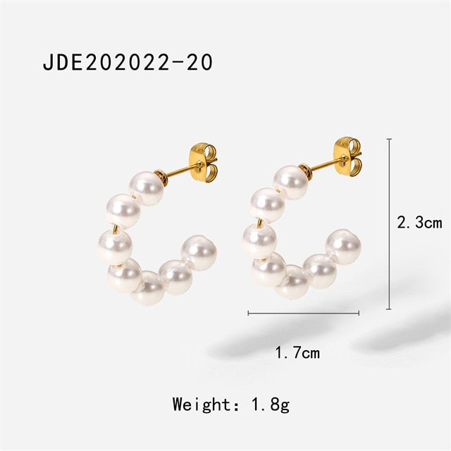 Pearl Stainless Steel Earrings