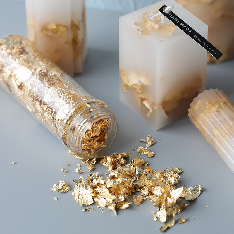 Gold Foil Sequins Glitter Nail Art
