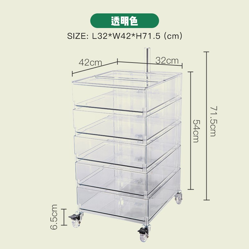 Acrylic Rotary Storage Trolley