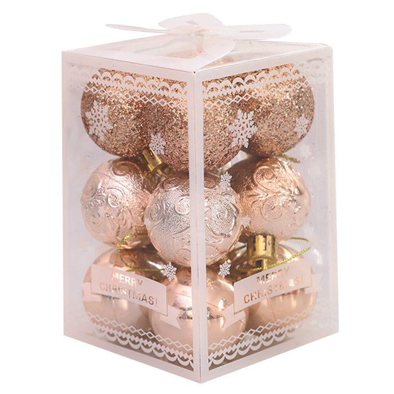 12pcs (9 Colors) Christmas Ball Tree Pendant