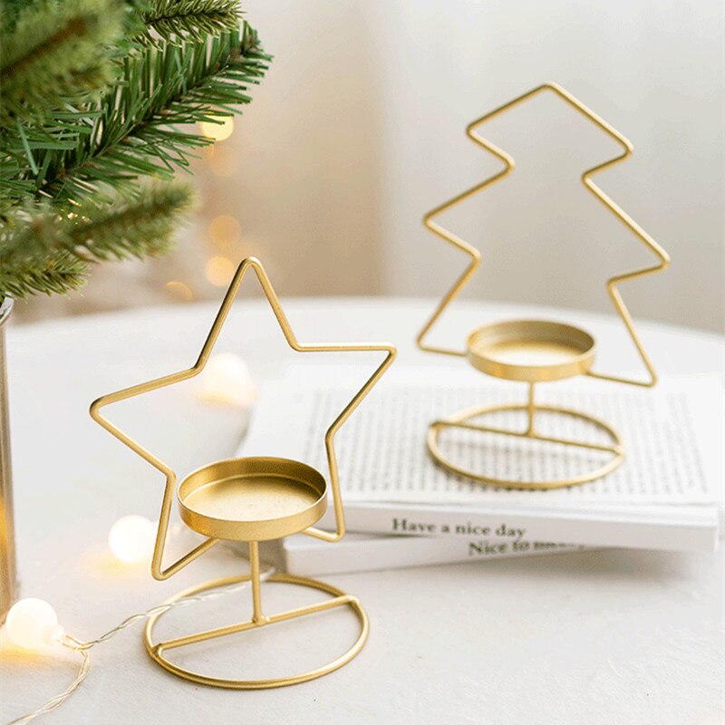 Christmas Gold Candle Holder