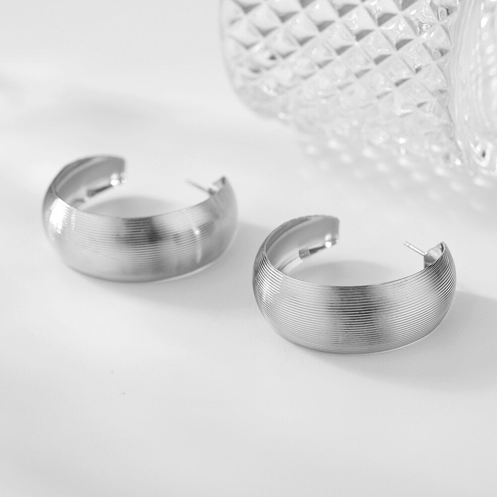 Punk Metallic Hoop Earring