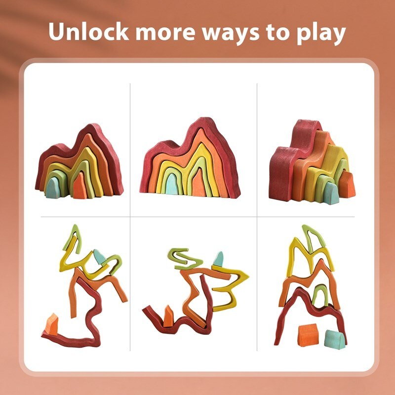 Rainbow Blocks Montessori Education Toy