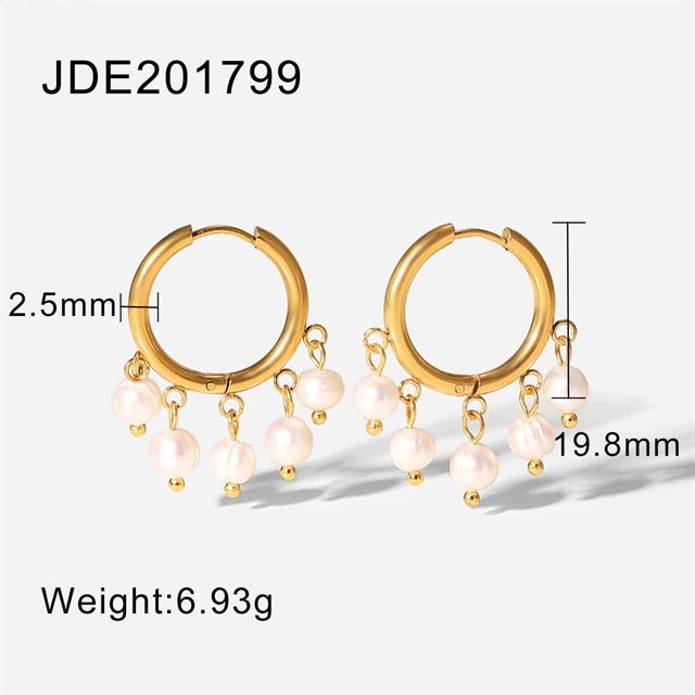 Pearl Stainless Steel Earrings