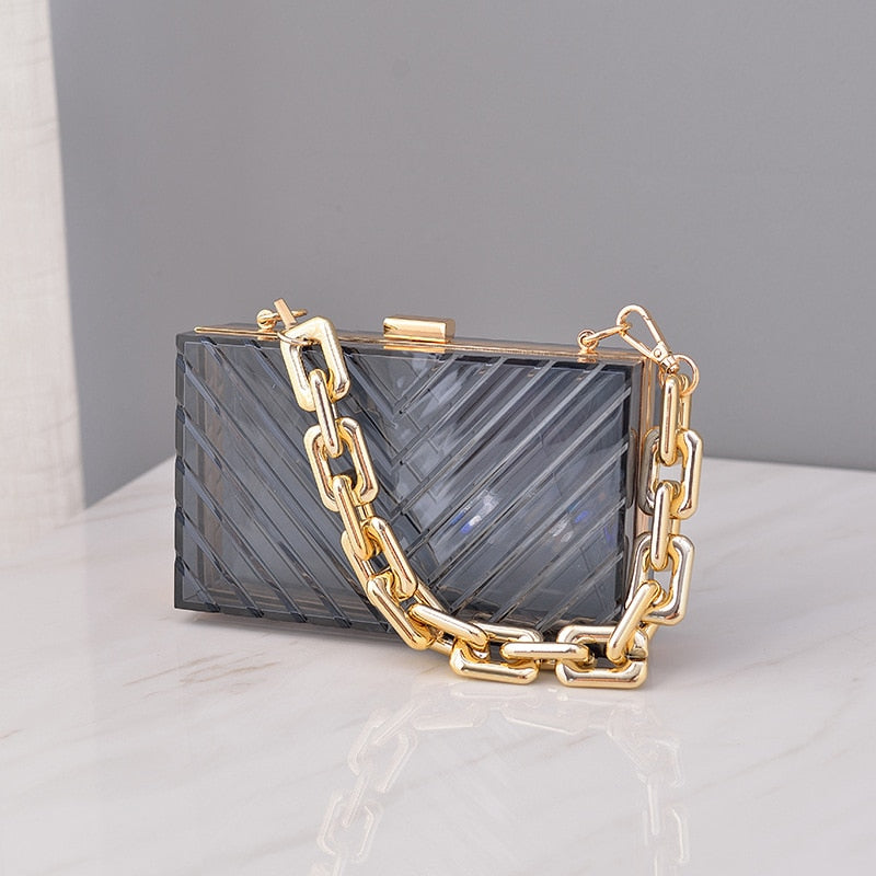 Acrylic Clutch Shoulder Strap Bag