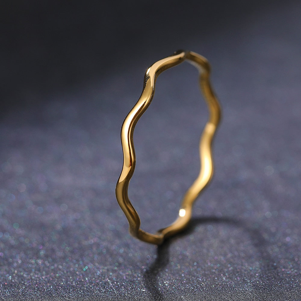 Minimalist Sea Wave Gold/Silver Ring