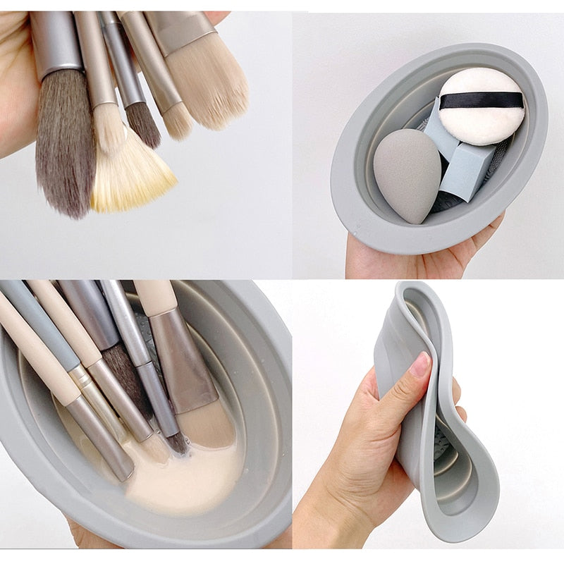 Silicone Makeup Brush Cleaner Bowl Foldable
