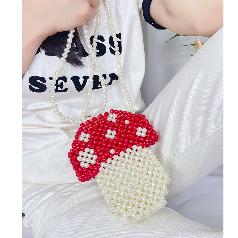 Beaded Mushroom Chain Bag