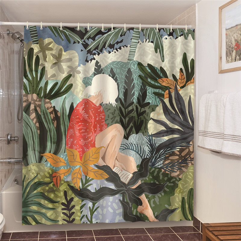 Tropical Illustration Shower Curtain