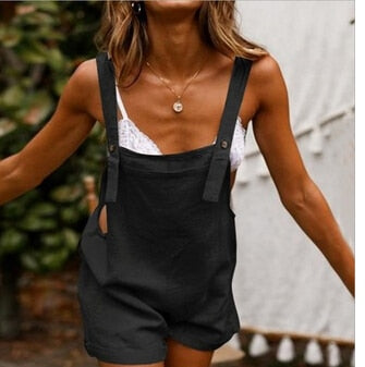 Black Overalls Rompers