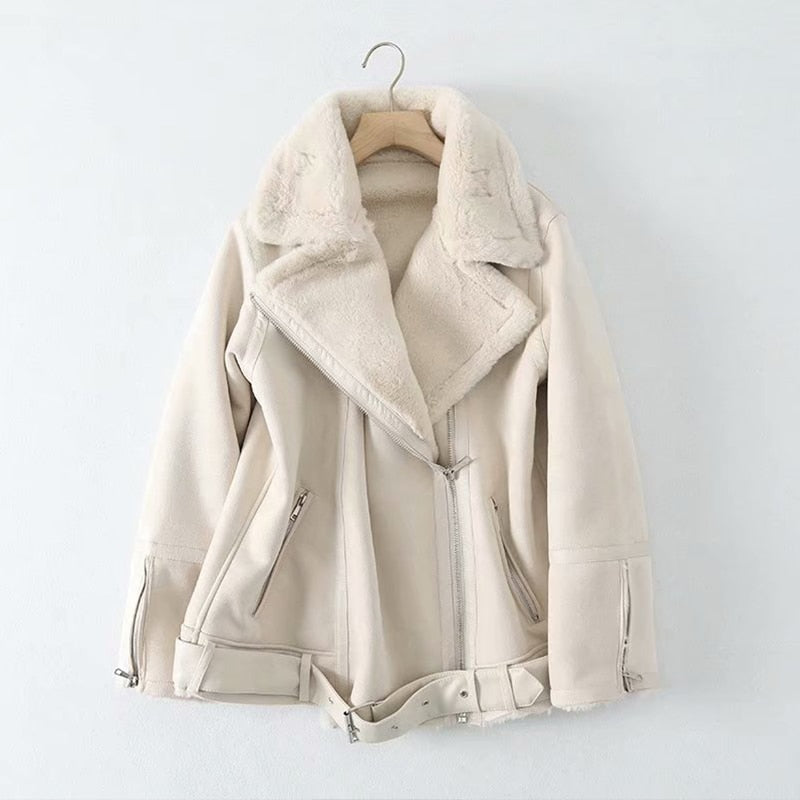 Faux Leather Zipper Jacket