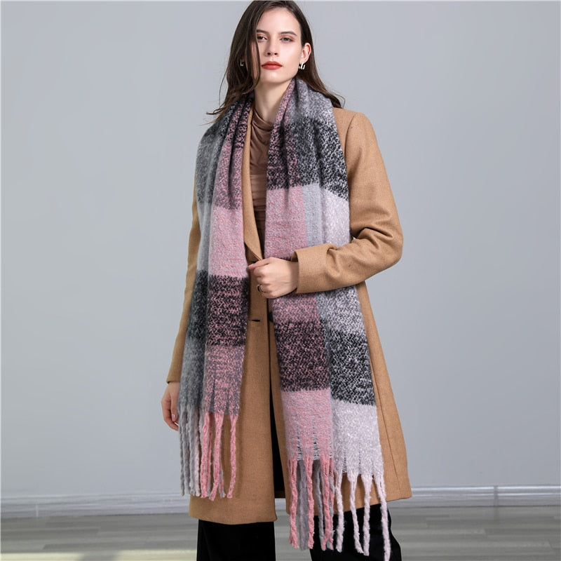 Oversize Plaid Scarf