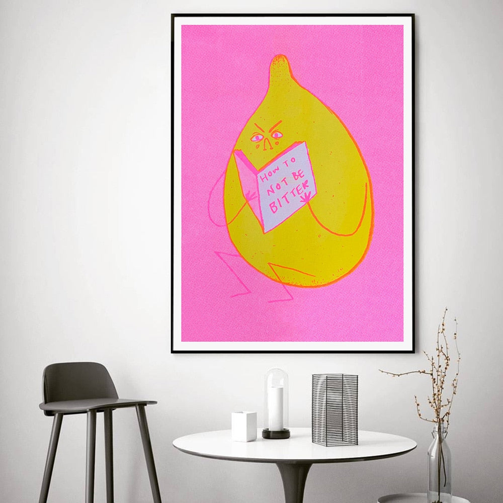 How To Not Be Bitter Cute Fruit Lemon Wall Art