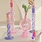 Holographic Glass Candle Holders