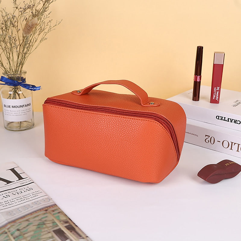 Makeup Bag Leather Cosmetic Bag