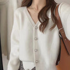 Knitted Cardigan Blue V-Neck