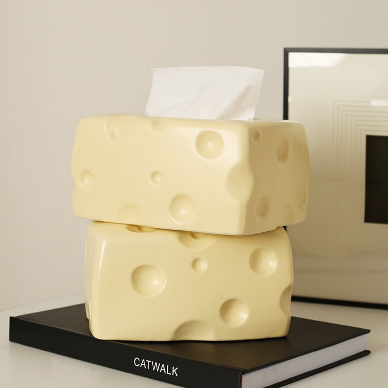 Ceramic Cheese Shape Tissue Box