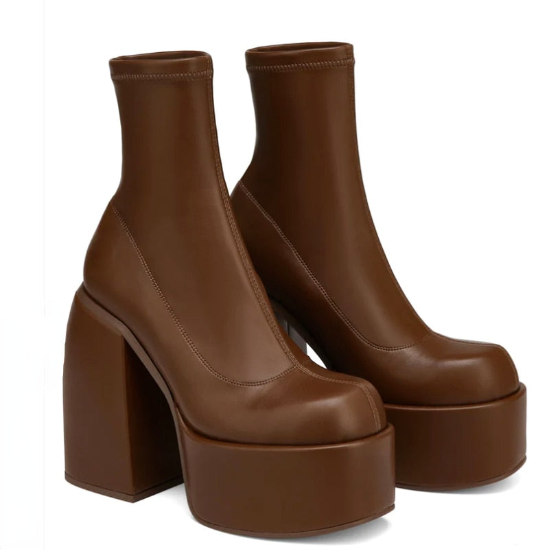 Ankle Boots Platform High Heel Boots