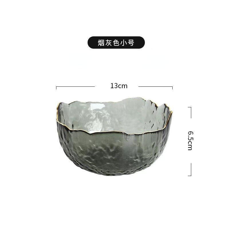 Irregular Gold  Glass Salad Bowl (6 Colors)