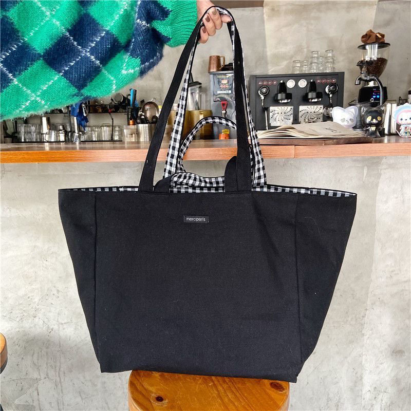 Doubleside Canvas Tote Shopping Bags