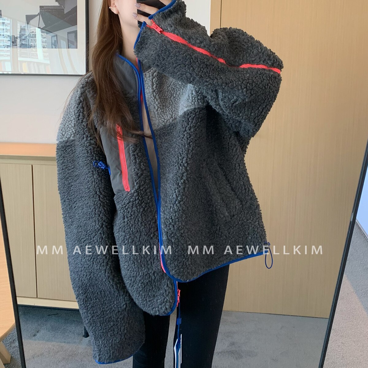 Lamb Fleece Coat Neon Colors