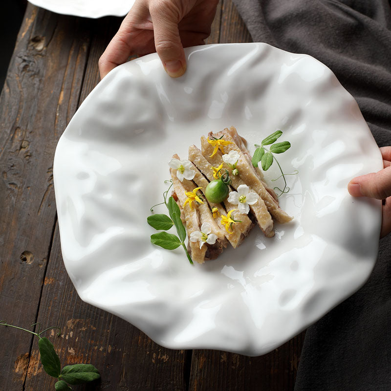French Ceramic  Irregular White  Plate